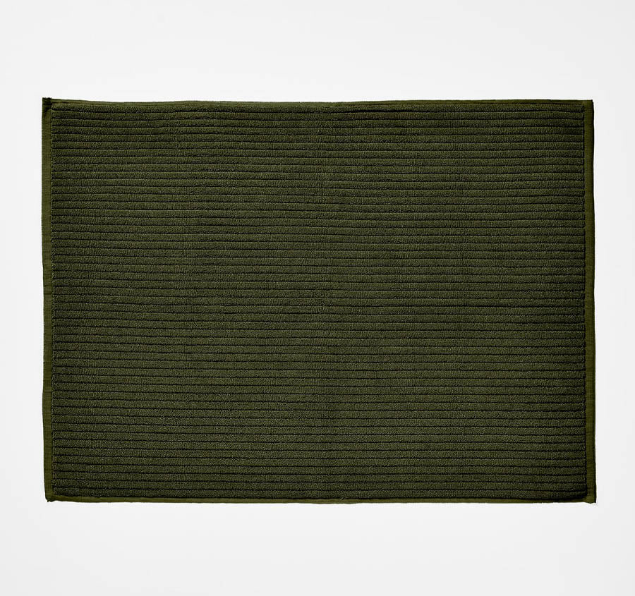 Paros Rib 840GSM Cotton Bath Mat Olive Night