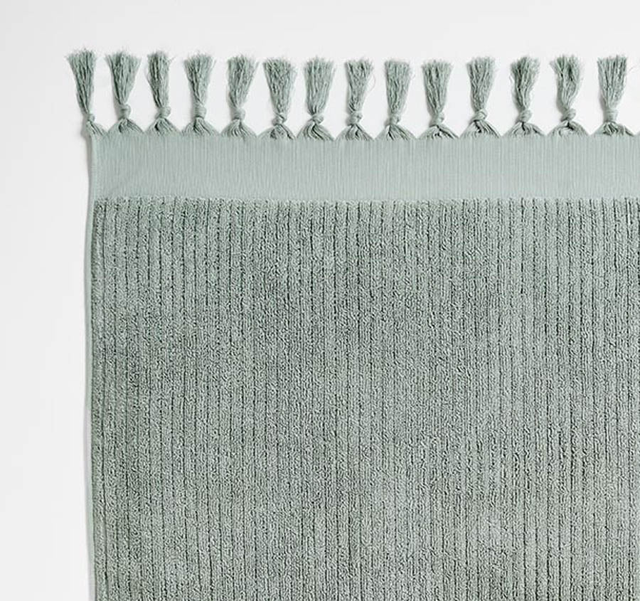 Paros Rib 5 Piece 580GSM Cotton Bath Towel Set Sage