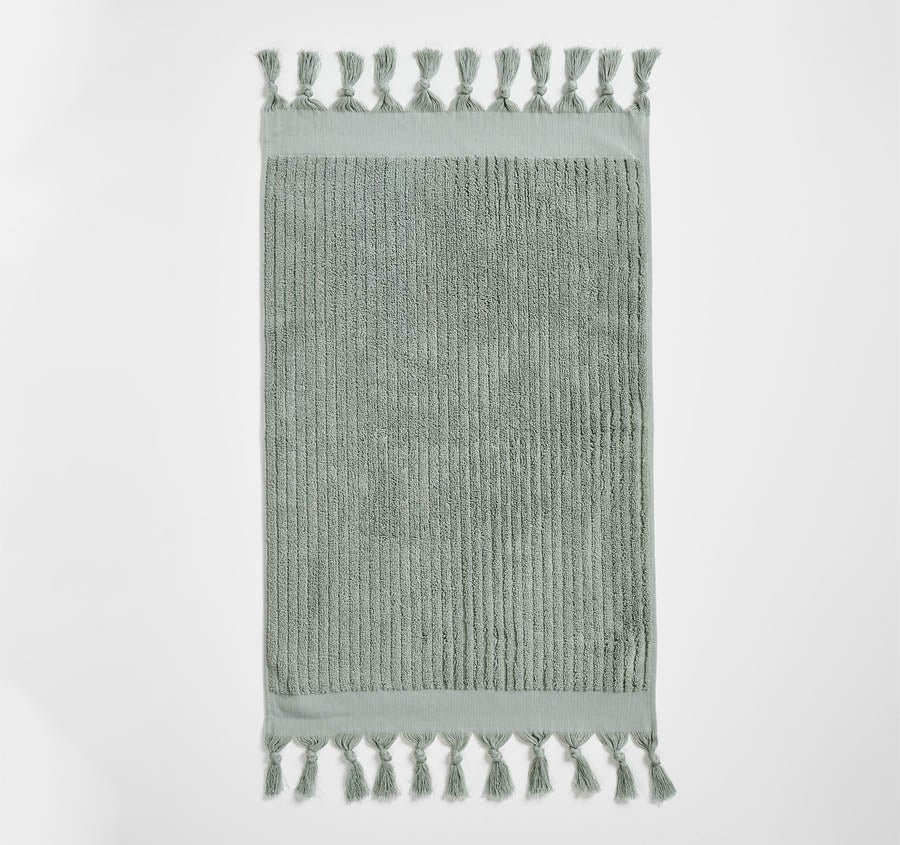 Paros Rib 5 Piece 580GSM Cotton Bath Towel Set Sage