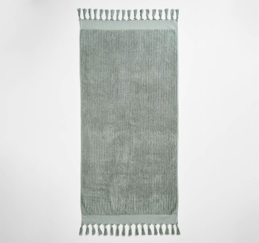 Paros Rib 580GSM Cotton Bath Towel Range Sage