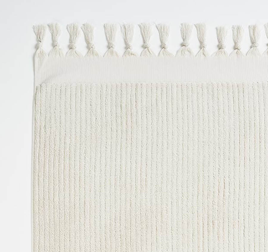 Paros Rib 5 Piece 580GSM Cotton Bath Towel Set Sand