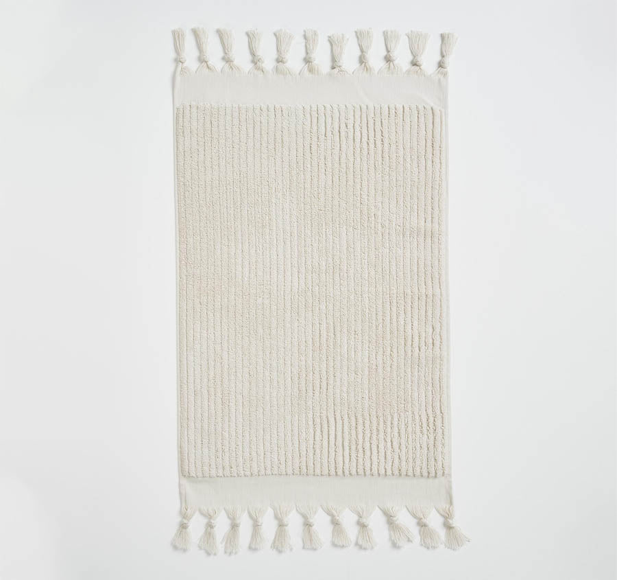 Paros Rib 5 Piece 580GSM Cotton Bath Towel Set Sand