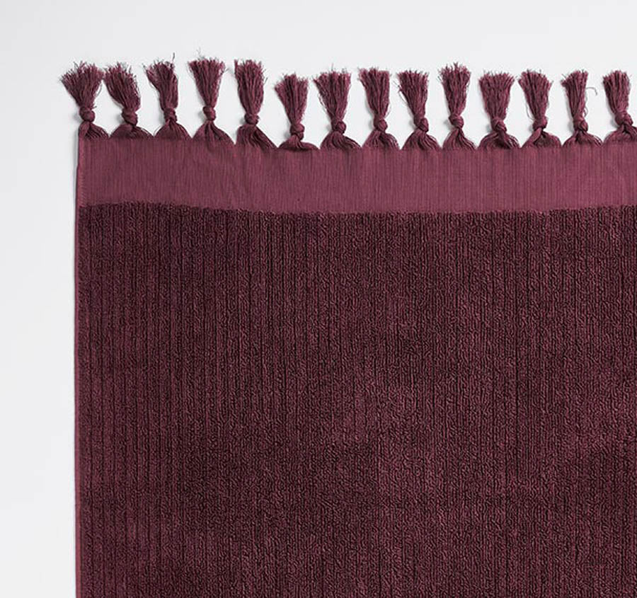 Paros Rib 580GSM Cotton Bath Towel Range Syrah