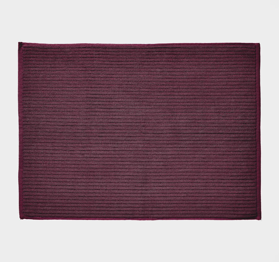 Paros Rib 840GSM Cotton Bath Mat Syrah