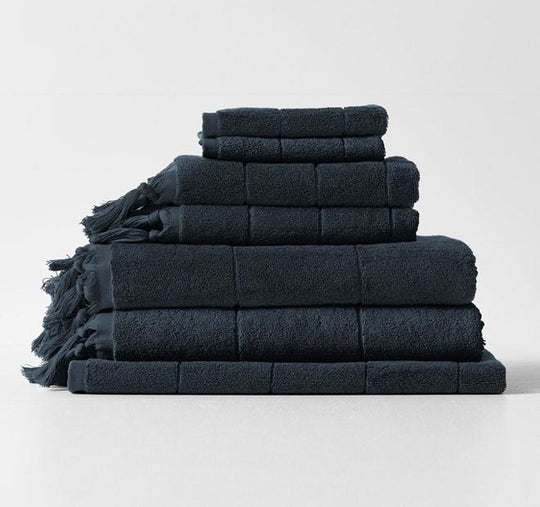 Paros 5 Piece 580GSM Cotton Bath Towel Set Slate