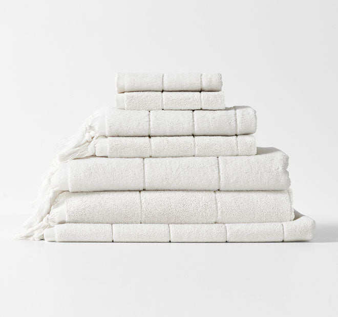 Paros 580GSM Cotton Bath Towel Range White Wash