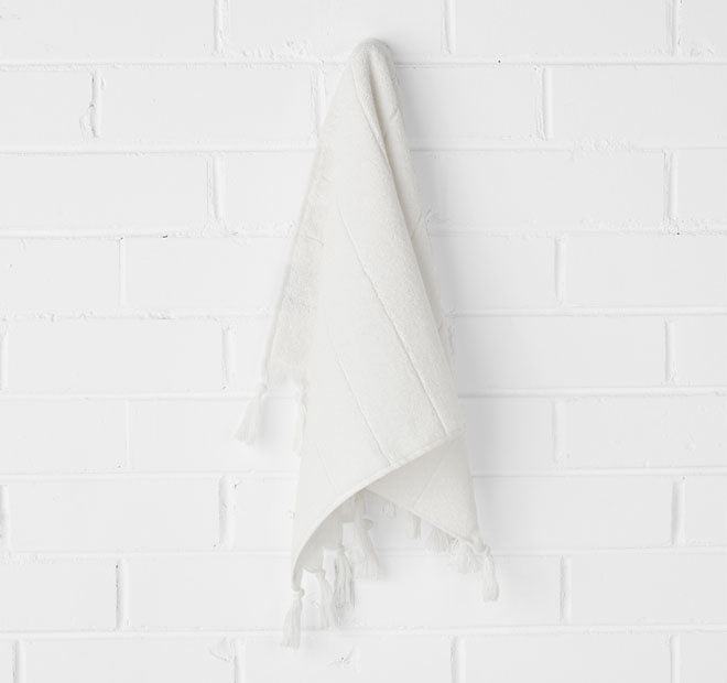 Paros 580GSM Cotton Bath Towel Range White Wash