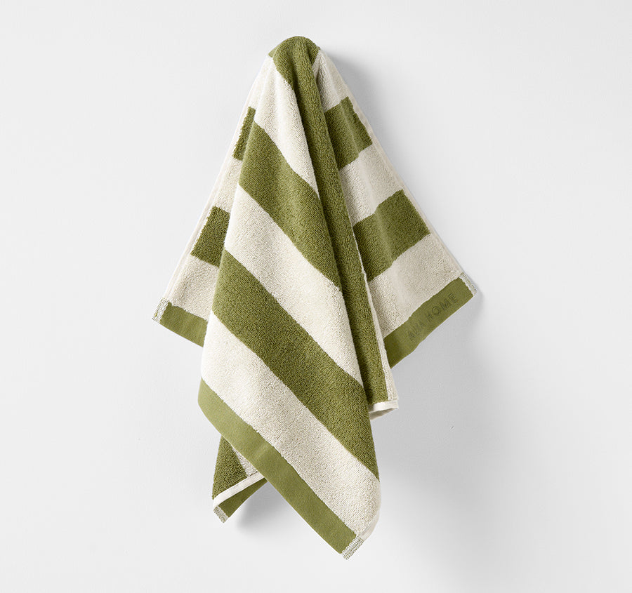 Riviera Stripe 5 Piece 580GSM Cotton Bath Towel Set Caper