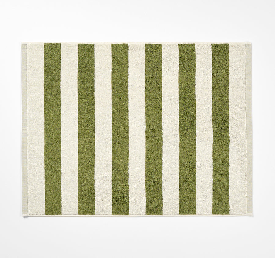 Riviera Stripe 580GSM Cotton Bath Mat Caper