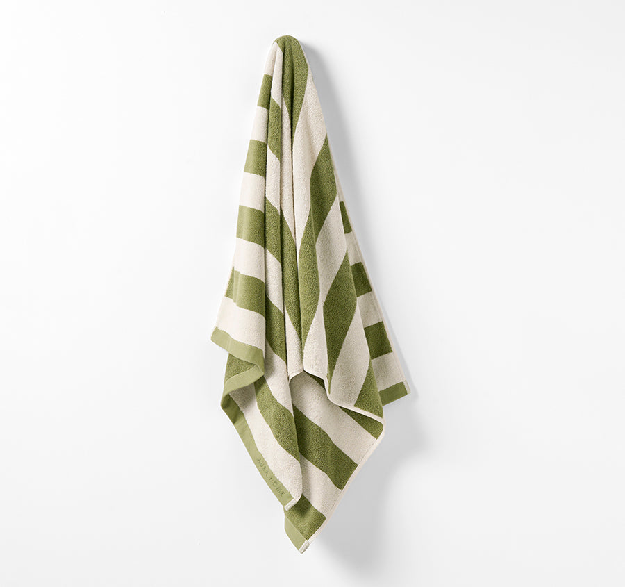 Riviera Stripe 580GSM Cotton Bath Towel Range Caper