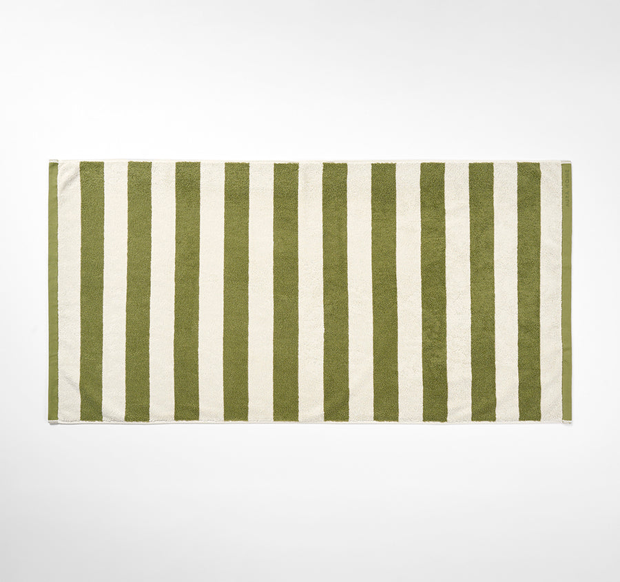 Riviera Stripe 580GSM Cotton Bath Towel Range Caper