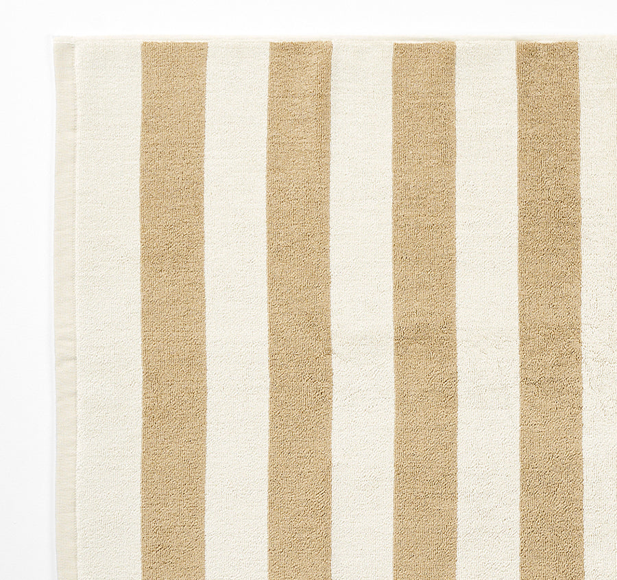 Riviera Stripe 580GSM Cotton Bath Mat Caramel