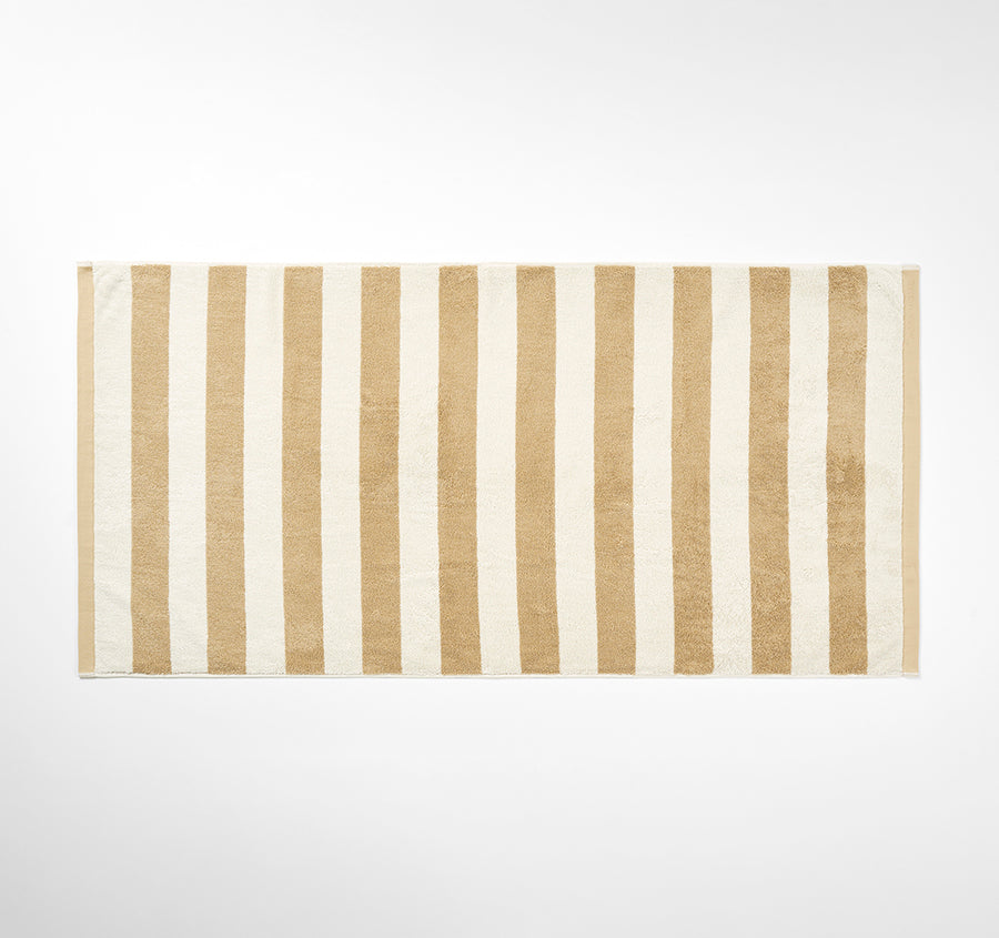 Riviera Stripe 580GSM Cotton Bath Towel Range Caramel