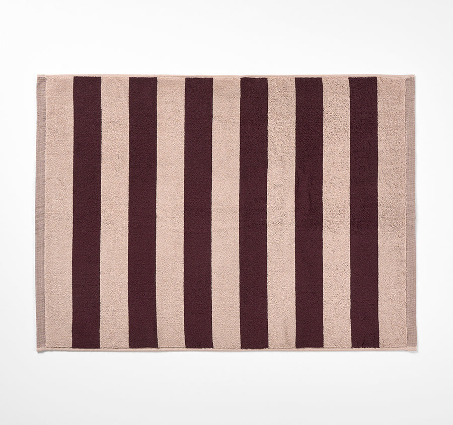 Riviera Stripe 5 Piece 580GSM Cotton Bath Towel Set Mulberry