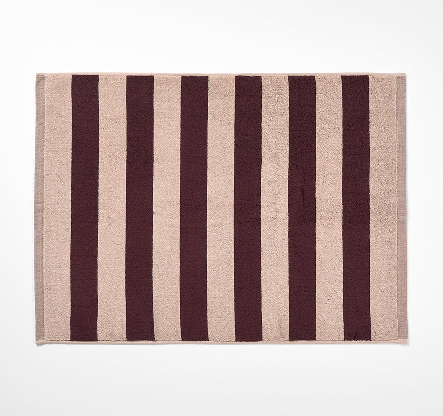 Riviera Stripe 580GSM Cotton Bath Mat Mulberry