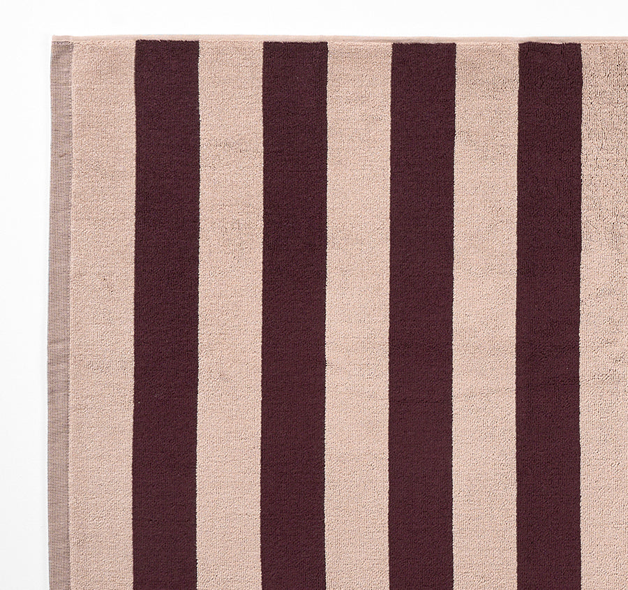 Riviera Stripe 580GSM Cotton Bath Mat Mulberry