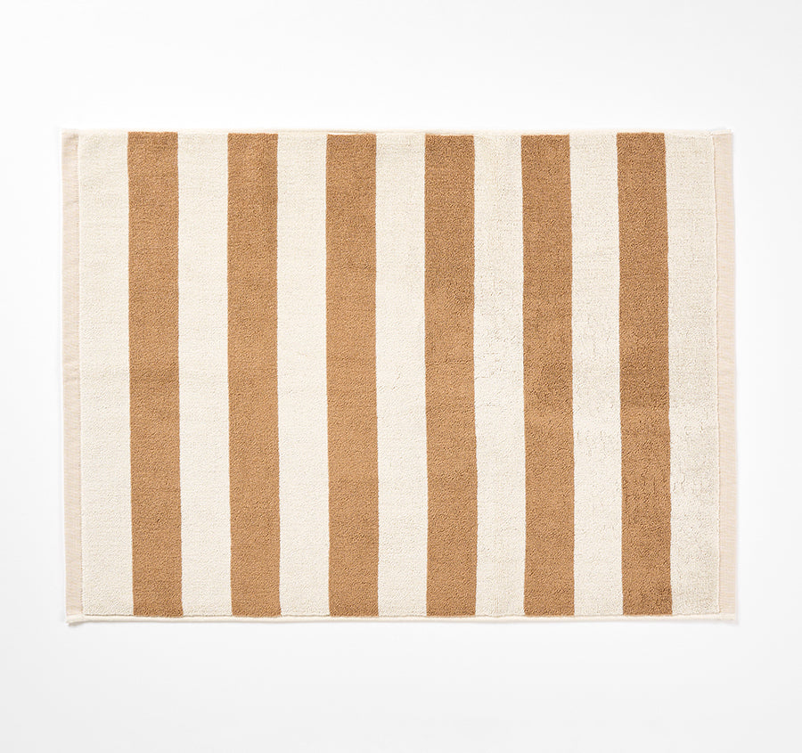 Riviera Stripe 5 Piece 580GSM Cotton Bath Towel Set Pecan