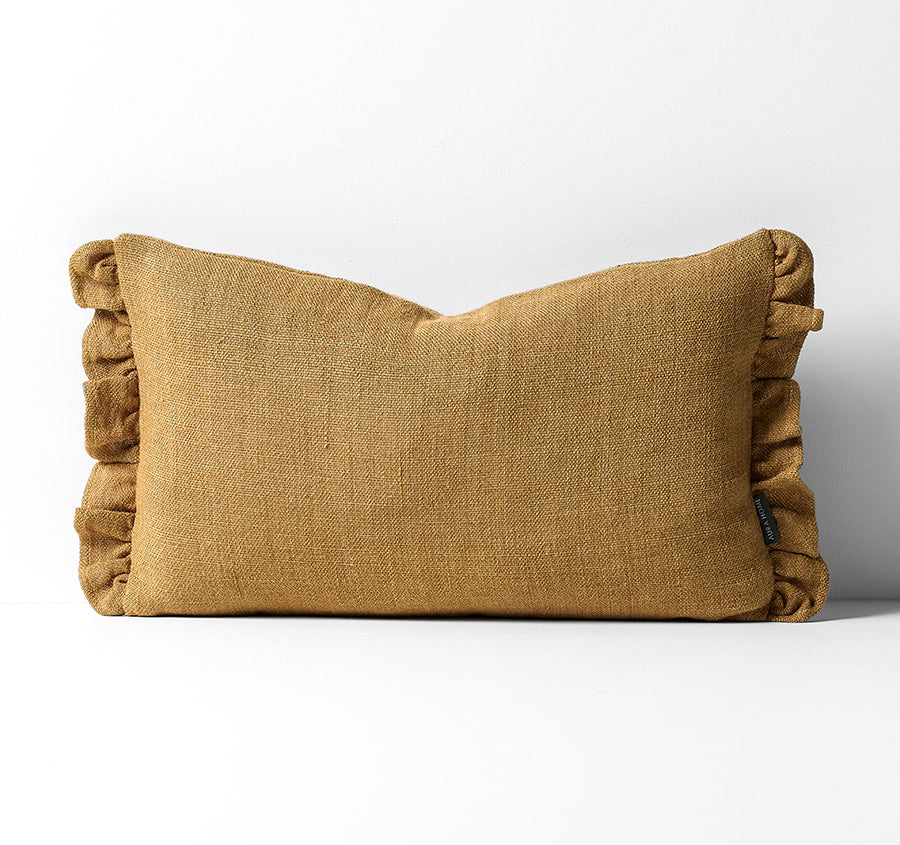 Ruffle 30x50cm Filled Cushion Bronze