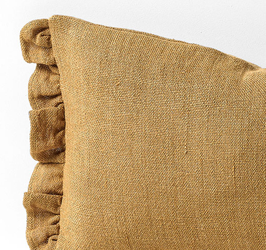 Ruffle 30x50cm Filled Cushion Bronze