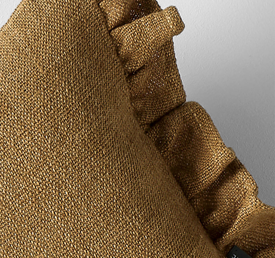 Ruffle 30x50cm Filled Cushion Bronze