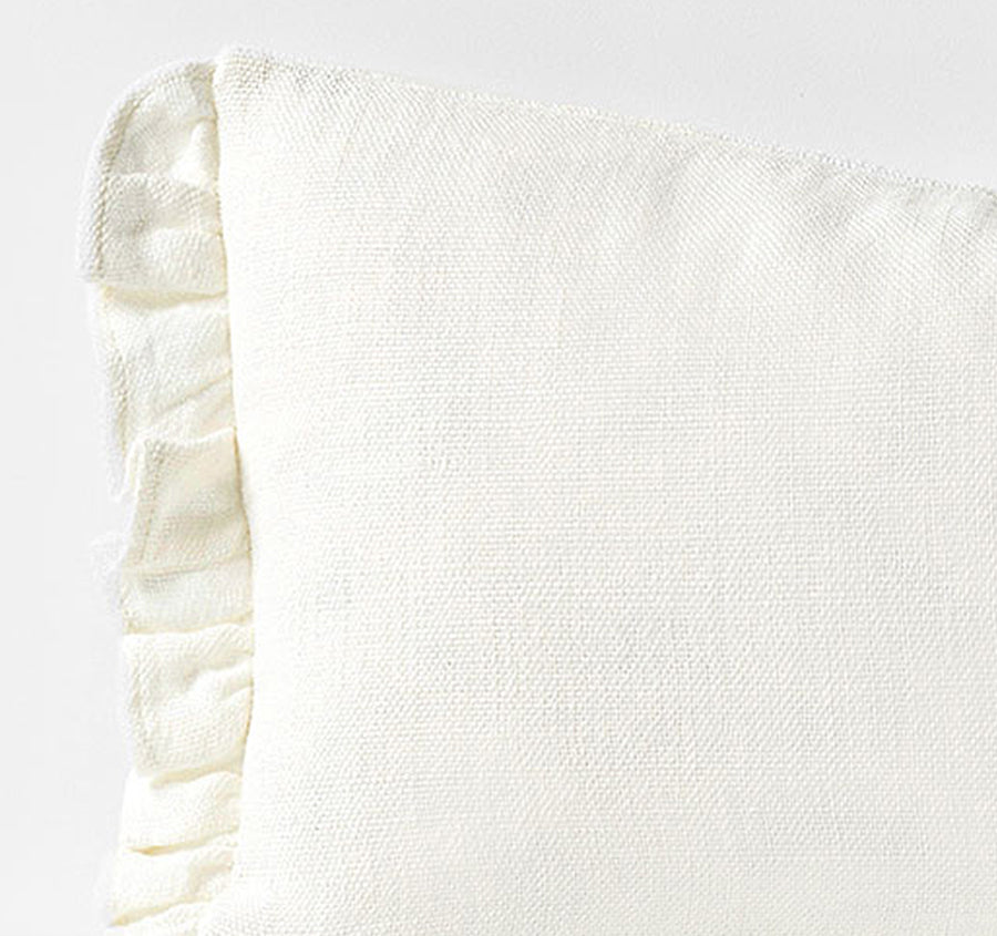 Ruffle 30x50cm Filled Cushion Ivory