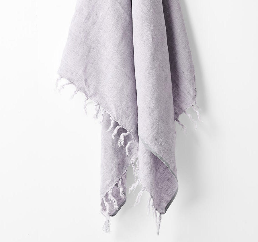 Vintage Linen Fringe 130x170cm Throw Rug Dusk