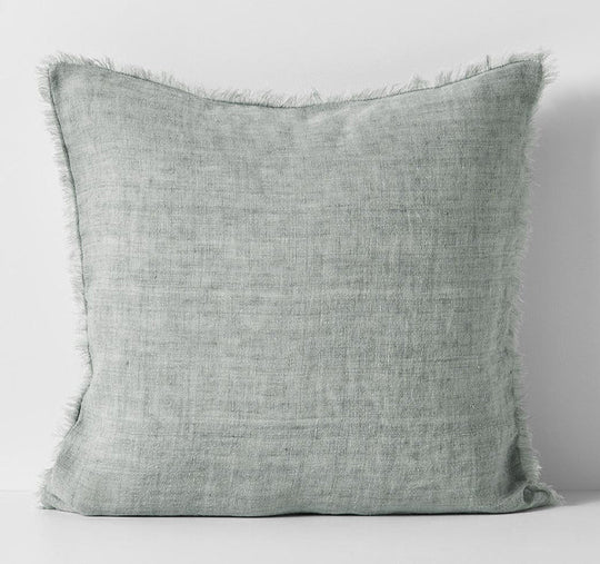 Vintage Linen Fringe 50x50cm Filled Cushion Limestone