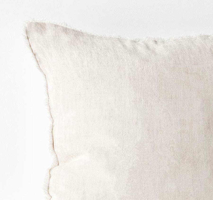 Vintage Linen Fringe 50x50cm Filled Cushion Sand