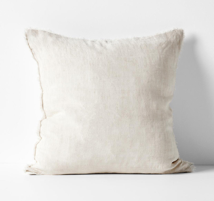 Vintage Linen Fringe 50x50cm Filled Cushion Sand
