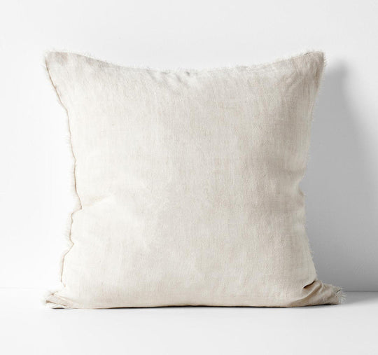 Vintage Linen Fringe 50x50cm Filled Cushion Sand
