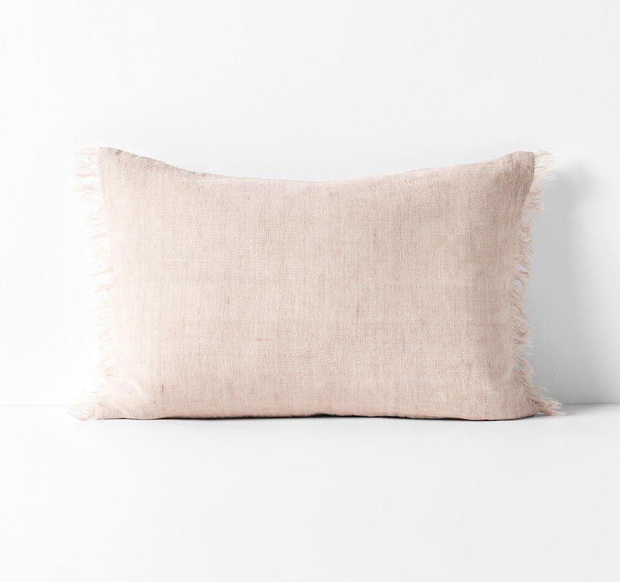 Vintage Linen Fringe 35x55cm Filled Cushion Shell