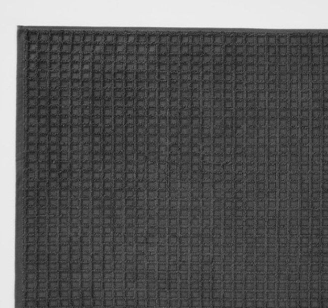 Waffle 840GSM Cotton Bath Mat Charcoal