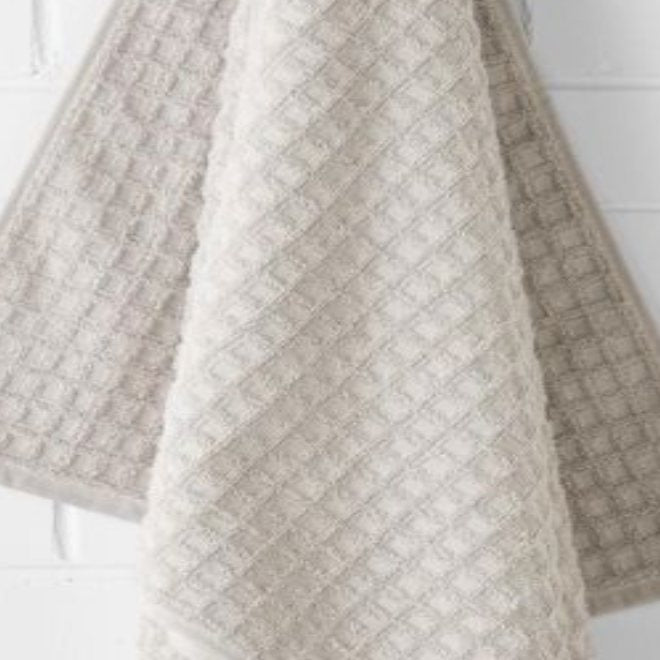 Waffle 580GSM Cotton Bath Towel Range Natural