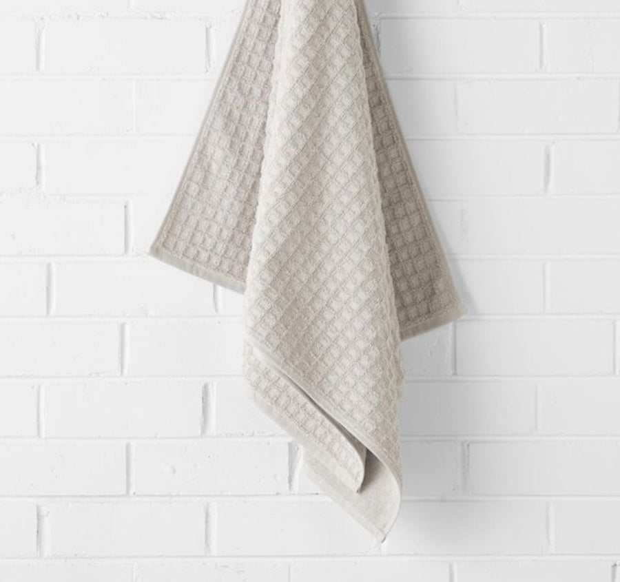 Waffle 580GSM Cotton Bath Towel Range Natural