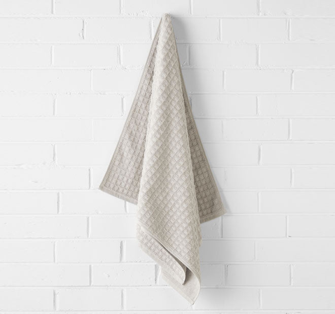 Waffle 580GSM Cotton Bath Towel Range Natural