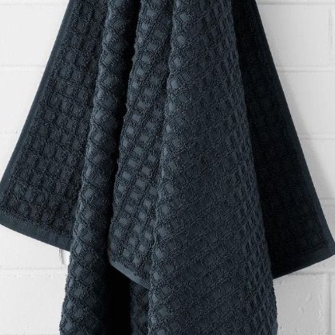 Waffle 580GSM Cotton Bath Towel Range Slate