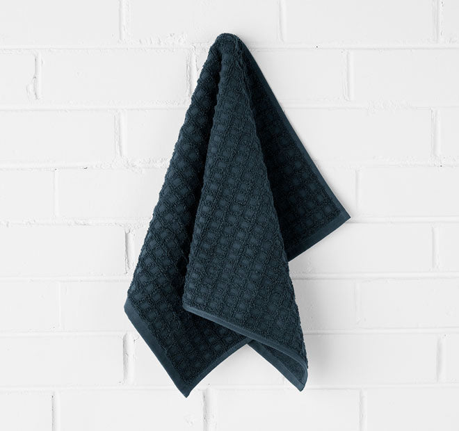 Waffle 580GSM Cotton Bath Towel Range Slate