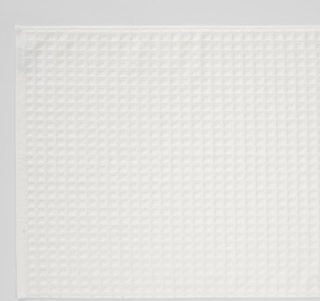 Waffle 840GSM Cotton Bath Mat White