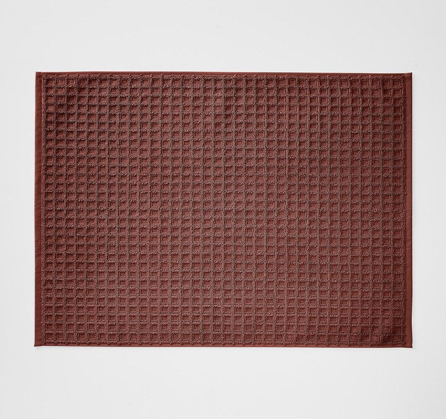 Waffle 840GSM Cotton Bath Mat Mahogany