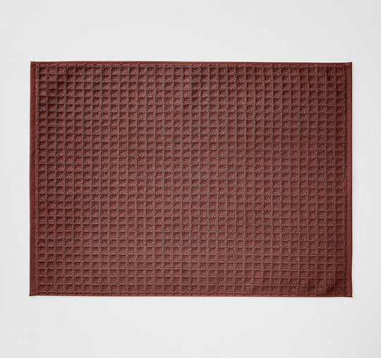 Waffle 840GSM Cotton Bath Mat Mahogany