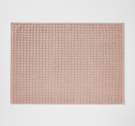 Waffle 840GSM Cotton Bath Mat Pink Clay