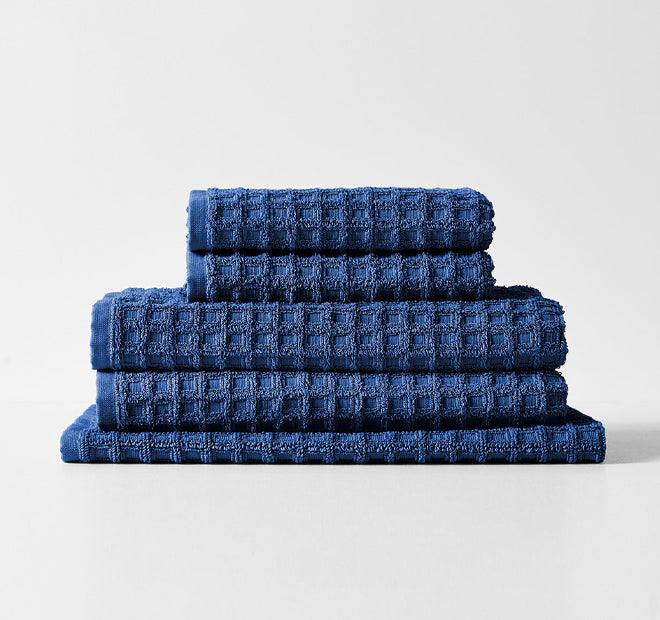 Waffle 840GSM Cotton Bath Mat Bijou Blue