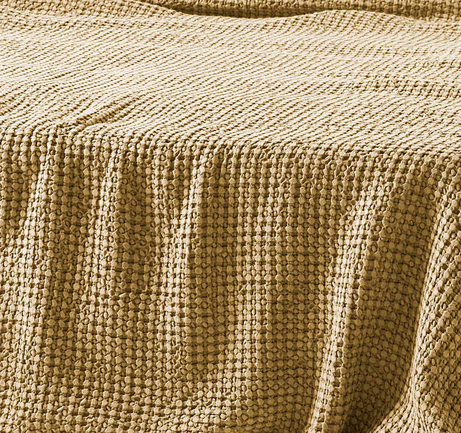 Waffle Bed Throw Caramel