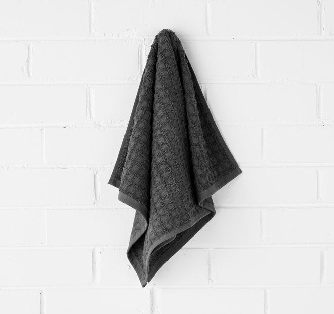 Waffle 5 Piece 580GSM Cotton Bath Towel Set Charcoal