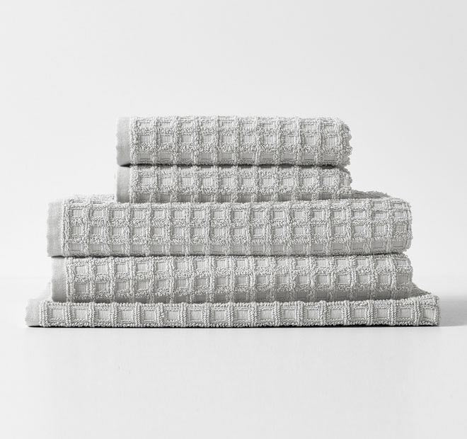 Waffle 5 Piece 580GSM Cotton Bath Towel Set Dove