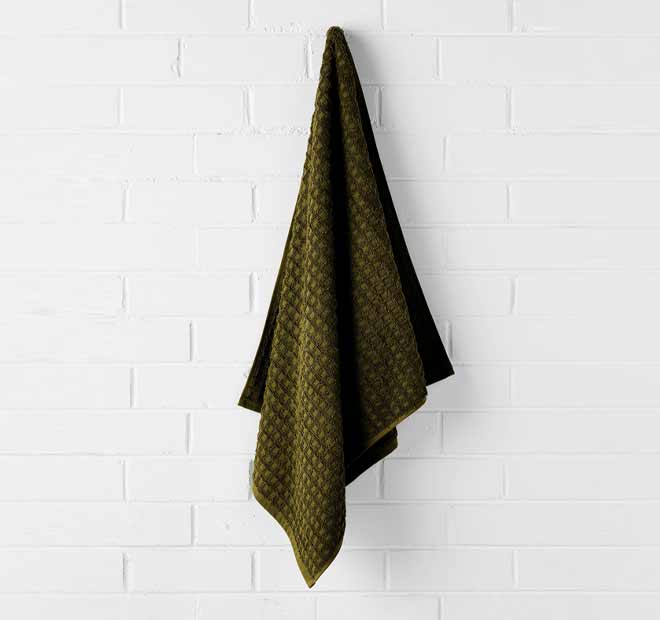 Waffle 5 Piece 580GSM Cotton Bath Towel Set Khaki