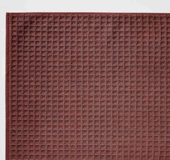 Waffle 840GSM Cotton Bath Mat Mahogany