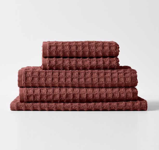 Waffle 840GSM Cotton Bath Mat Mahogany