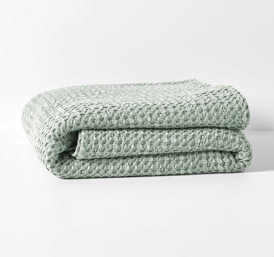 Waffle 140x200cm Throw Rug Mist