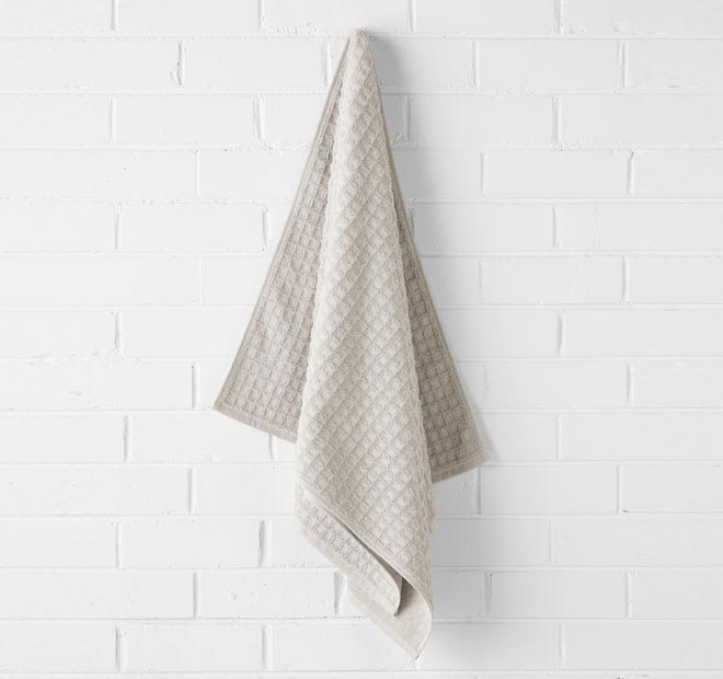 Waffle 5 Piece 580GSM Cotton Bath Towel Set Natural